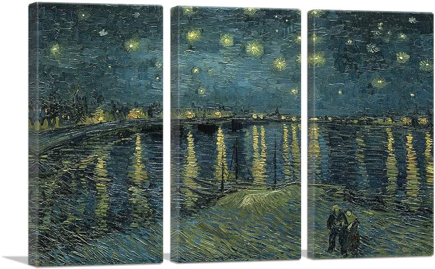 Amazon.co.jp: ARTCANVAS ローヌの上の星月夜 1888 キャンバス